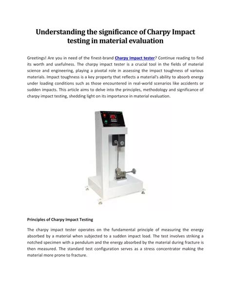 Performance evaluation of Charpy impact tests to investigate 